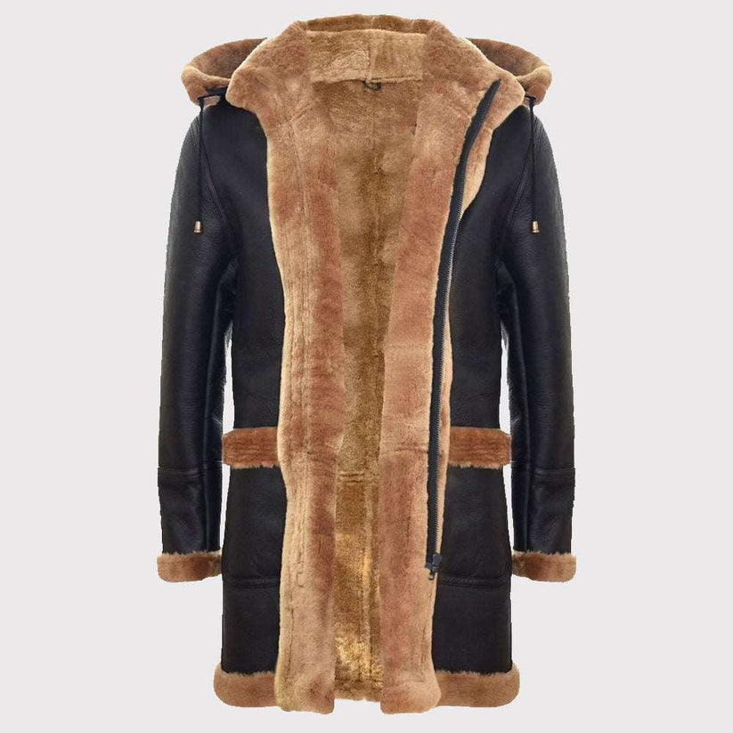 Men’s Classic Shearling Sheepskin Duffle Coat
