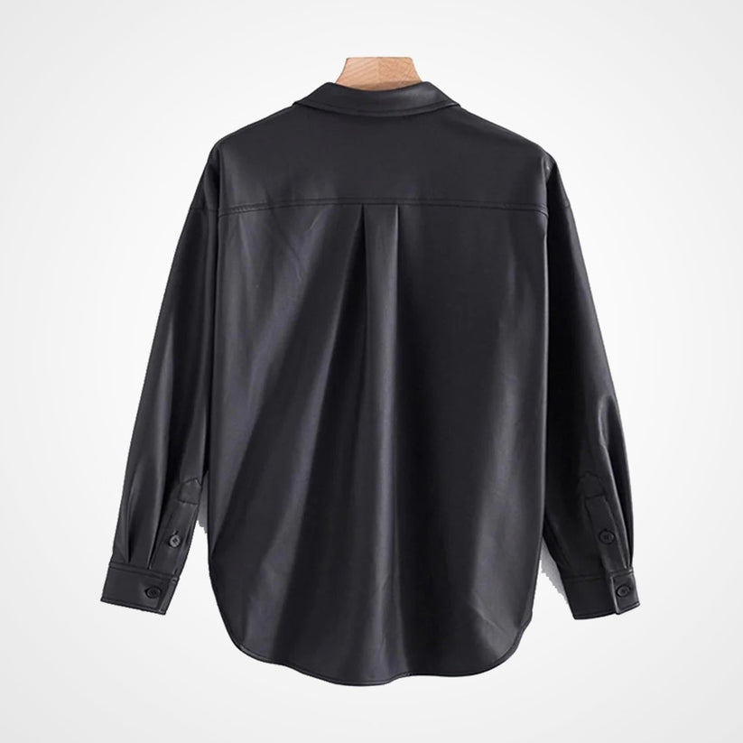 Men’s Genuine Lambskin Leather Shirt – Classic Fit