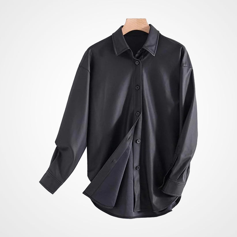 Men’s Genuine Lambskin Leather Shirt – Classic Fit