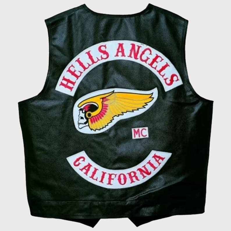 Classic Biker Leather Vest – Inspired by Hells Angels
