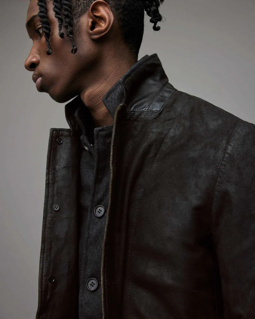 Men’s Black Suede Leather Blazer Jacket