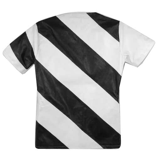 Men’s Black & White Sheepskin Leather T-Shirt – Star Design Edition