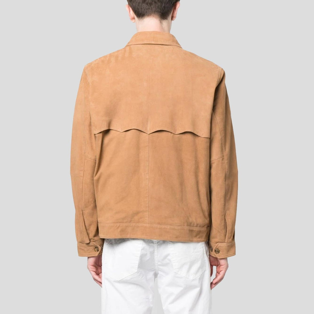 Men’s Caramel Brown Suede Leather Shirt – Classic Soft Touch