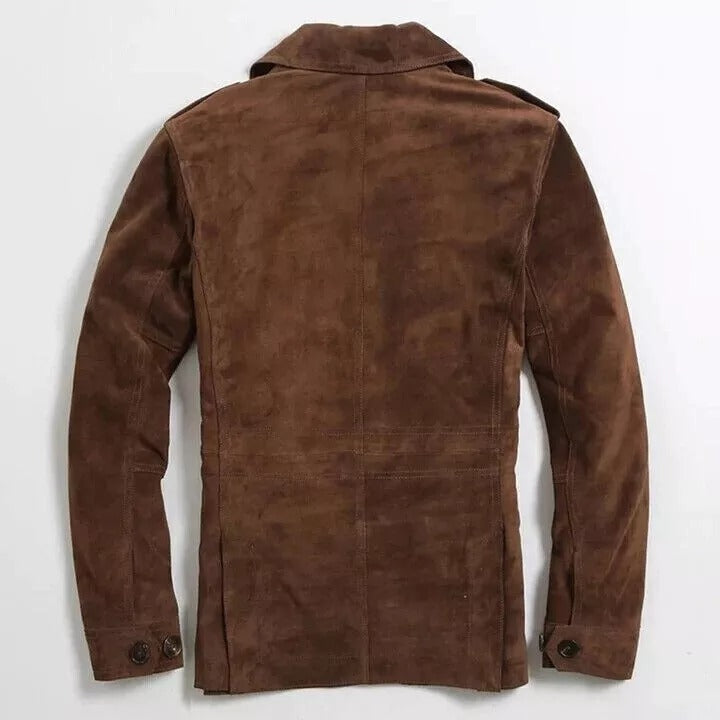 Men’s Suede Leather Blazer – Classic Luxury Coat