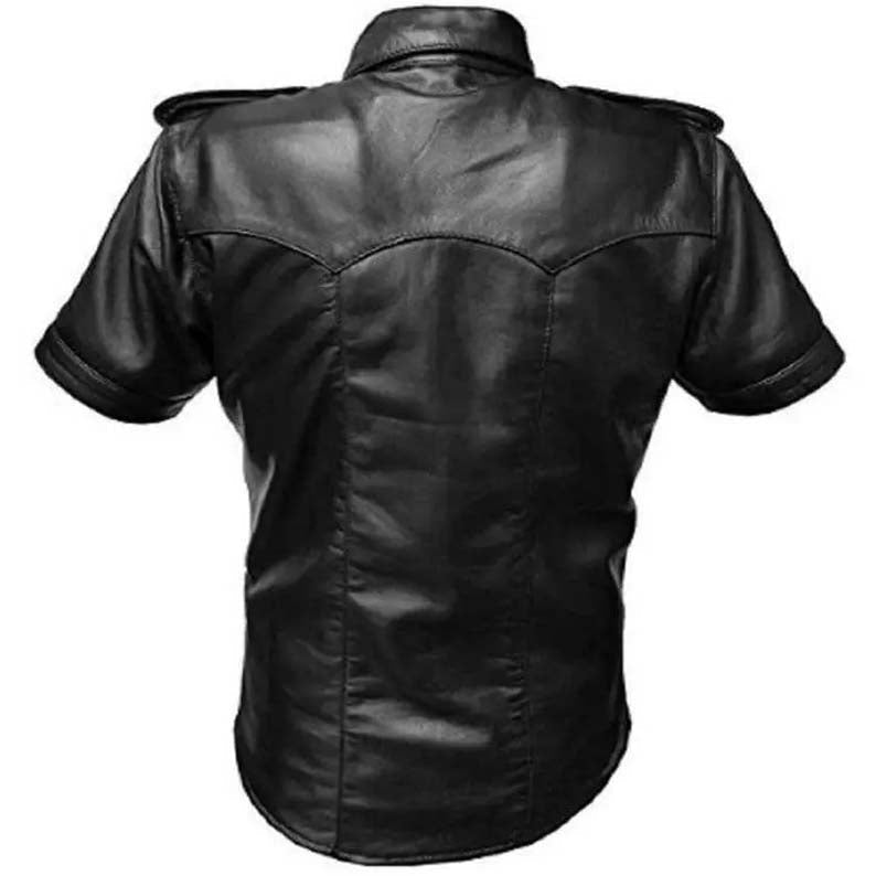 Men’s Police Uniform Sheep Leather Shirt – Premium Officer Style