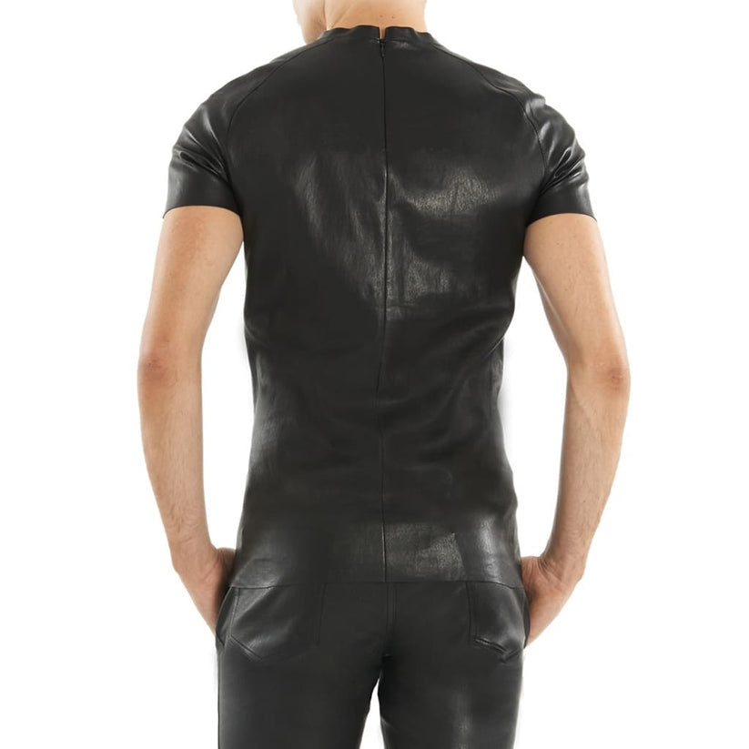 Men’s Premium Lambskin Leather T-Shirt – Street Luxe Edition