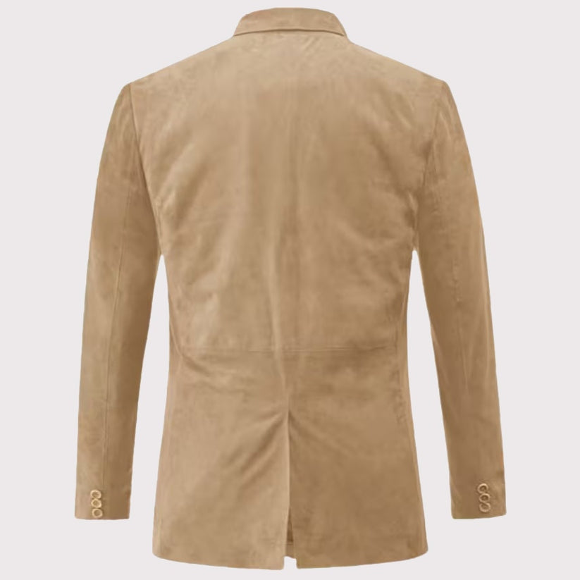 Men's Premium Real Suede Leather Blazer Coat – Sophisticated & Stylish
