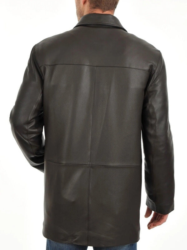 Men's Premium Lambskin Leather Car Coat – Soft, Stylish & Timeless