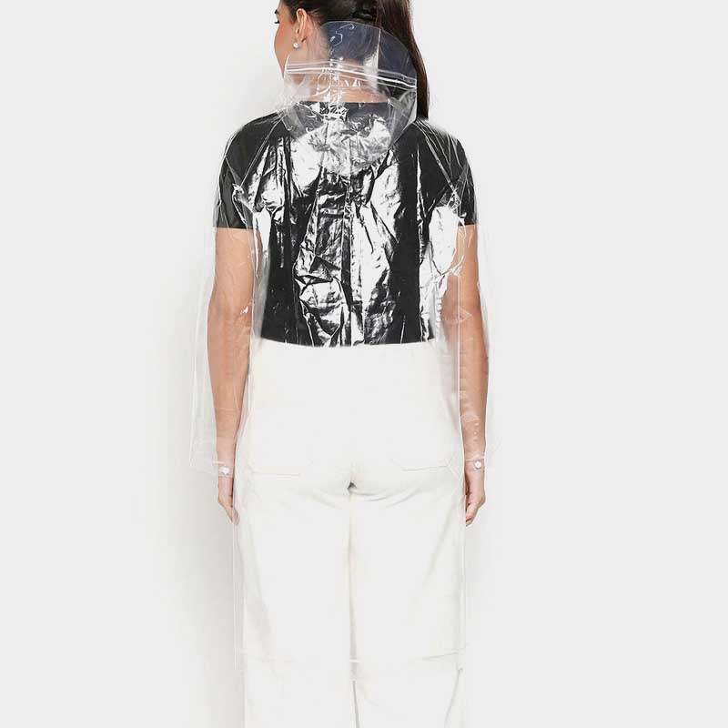 Women Knee Length Transparent Rain Jacket