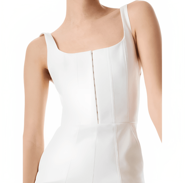 Shear Luxe Women’s White Leather Classy Jumpsuit