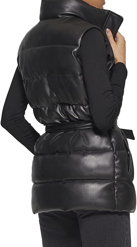 NightShade™ Women’s Black Quilted Leather Puffer Vest