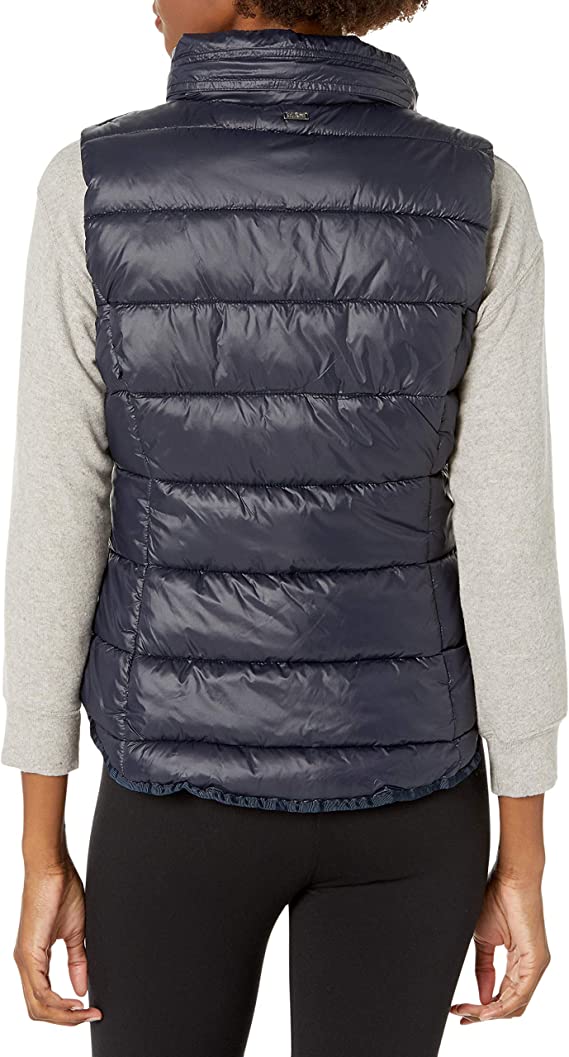 Women’s Blue Quilted Puffer Vest with Removable Hood