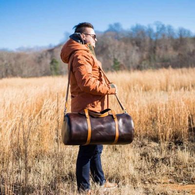 Mahogany Heritage Leather Duffle Bag