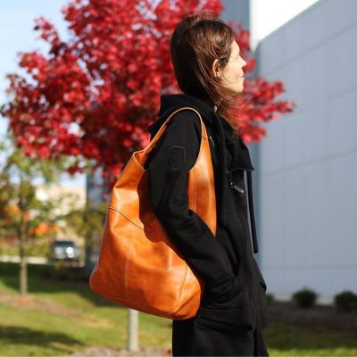 MochaGlo Brown Leather Hobo Bag