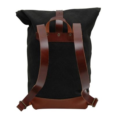 VentureLuxe Roll-Top Leather Backpack