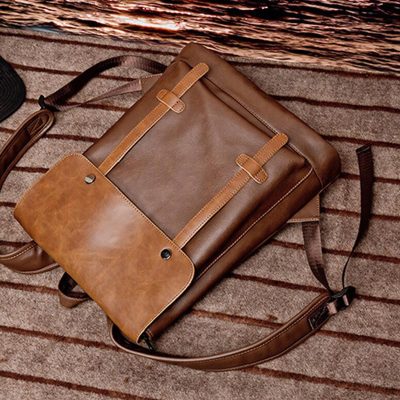 College Wind Vintage Leather Backpack – Retro Academic Style