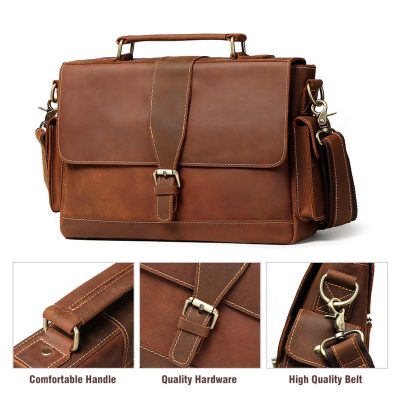 Heritage Dustin Vintage Leather Satchel – Classic Design, Timeless Function