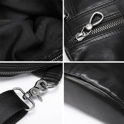 Flavio Black Leather Crossbody Bag – Sleek Everyday Carry
