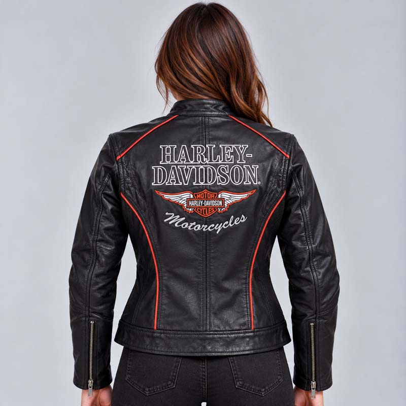 Women's Epoch black genuine cowhide leather jacket full product view