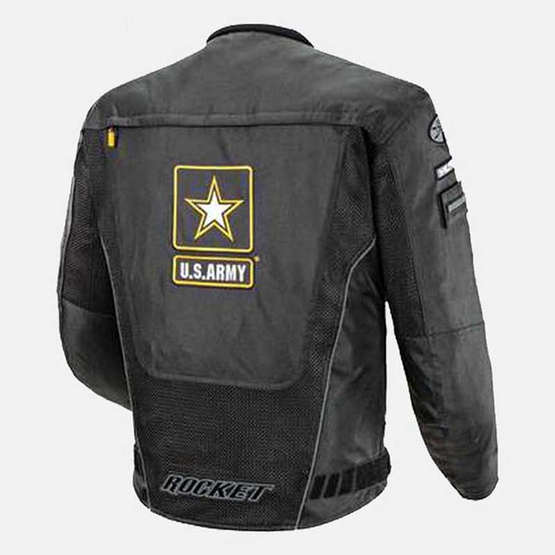 Joe Rocket Army Recon motorcycle jacket back view