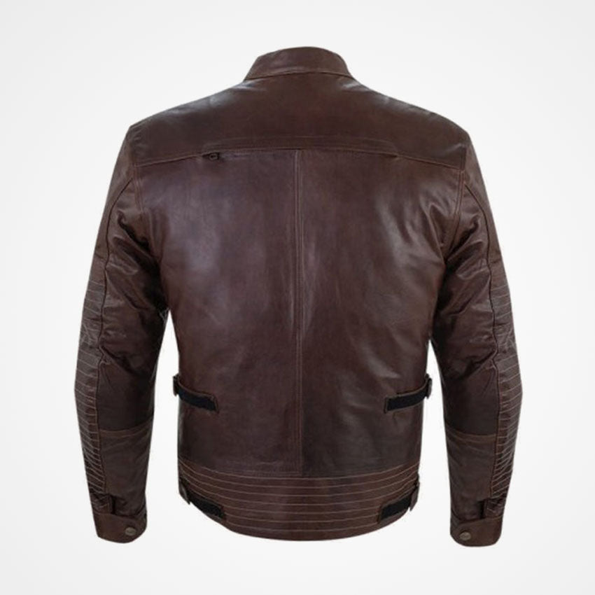 Men's Premium Brown Leather Biker Jacket
