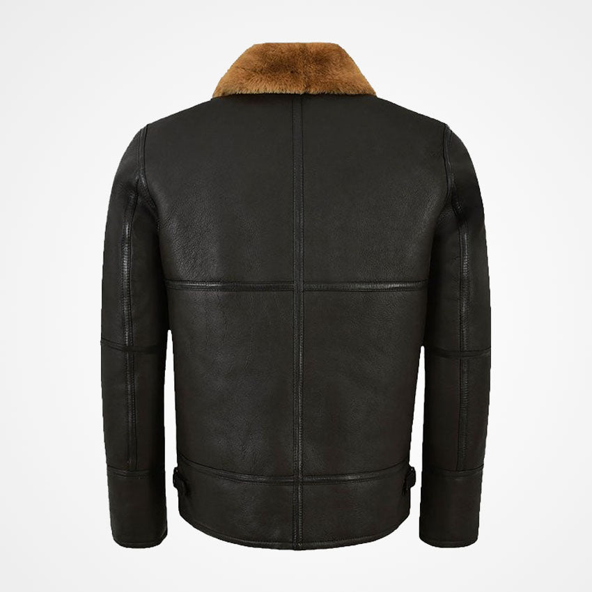 Men's Classic Brown Shearling Leather Jacket