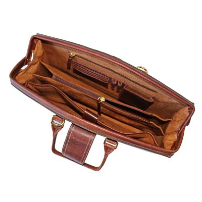 Engraved Masters Leather Satchel – Personalized Vintage Carry