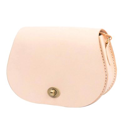 BlushAura Pink Leather Shoulder Bag