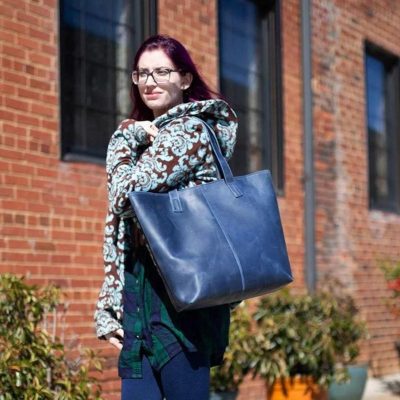 Belmont Structured Leather Tote Bag