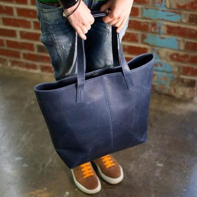 Belmont Structured Leather Tote Bag