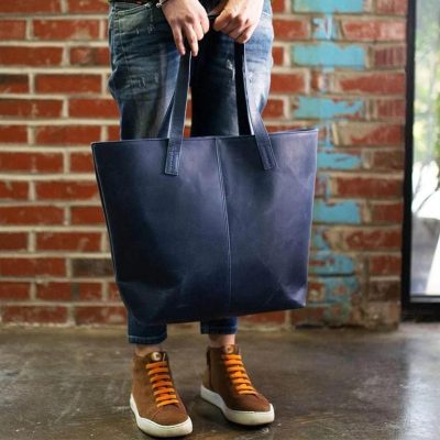 Belmont Structured Leather Tote Bag