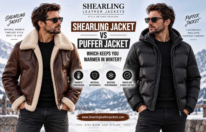 Shearling Jacket vs Puffer Jacket: Which Keeps You Warmer in Winter?