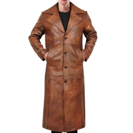 Shadow Rider Men's Leather Duster Coat