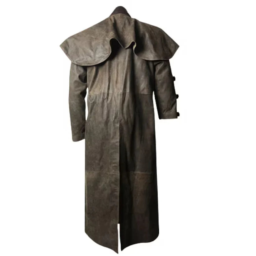 Shadow Guard Men's Full-Length Leather Duster Coat