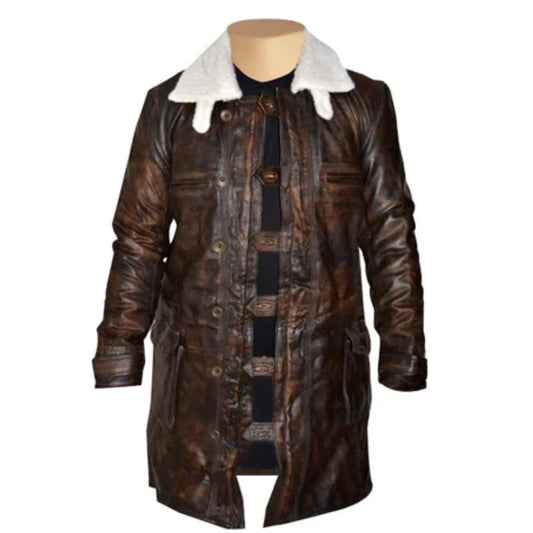 Shadow Master Dark Knight Distressed Leather Trench Coat
