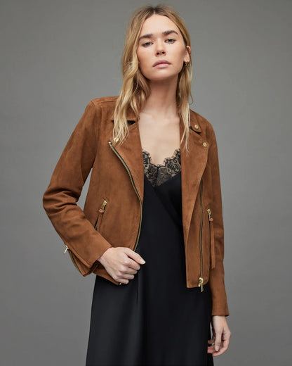 Brown Suede Motorcycle Jacket