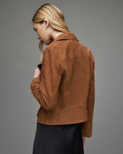Brown Suede Motorcycle Jacket