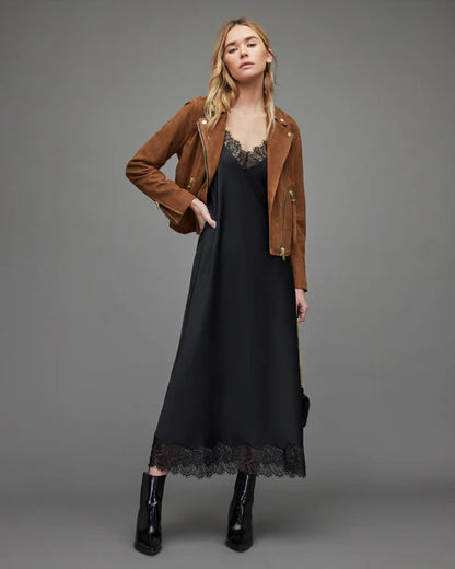 Brown Suede Motorcycle Jacket