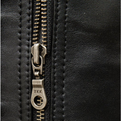 Men’s Black Leather Bomber Jacket with Hoodie