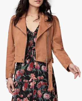 Brown Suede Moto Jacket