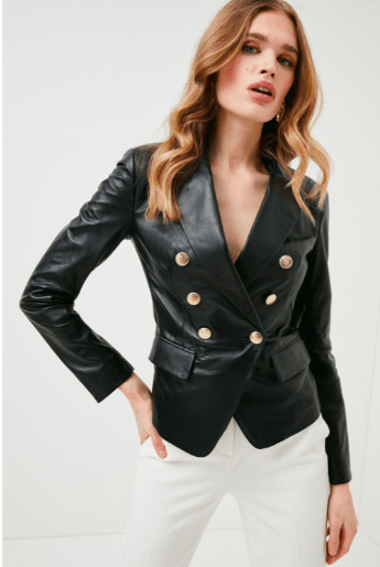 Onyx Royale Leather Blazer