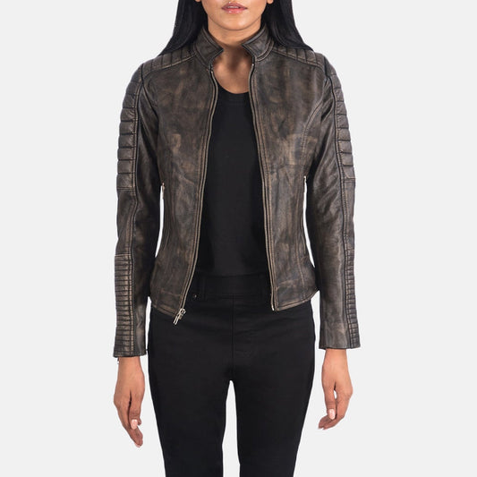 Retro Leather Jacket For Women