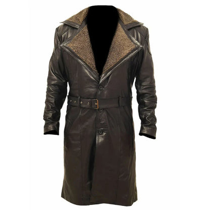 Heritage Hue Men's Genuine Leather Trench Coat