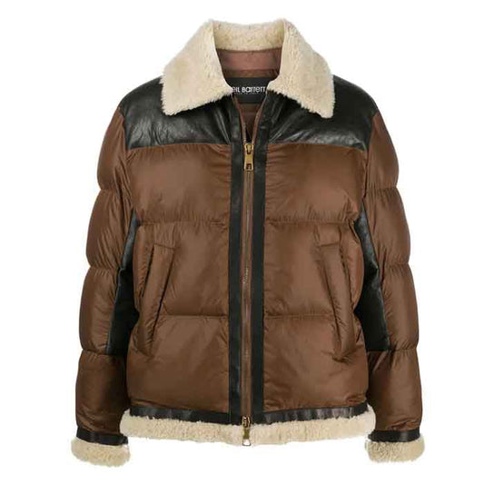 Zip-Up Leather Winter Coat