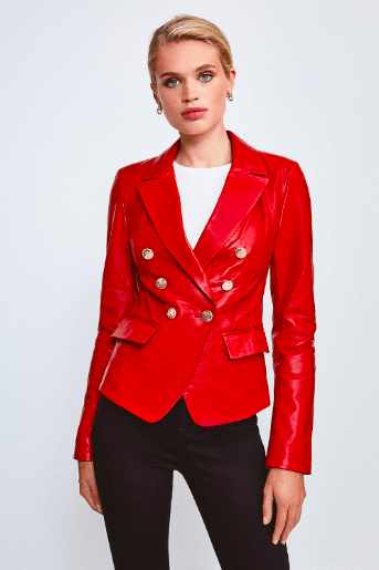 Scarlet Sovereign Leather Blazer