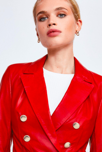 Scarlet Sovereign Leather Blazer