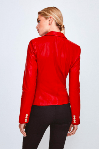 Scarlet Sovereign Leather Blazer