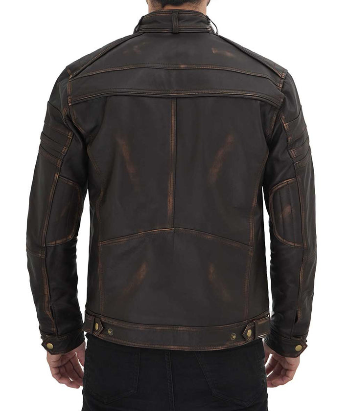 Men Cafe Racer Leather Jacket