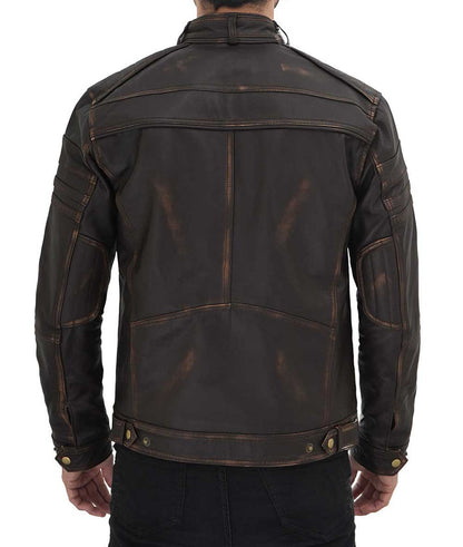 Men Cafe Racer Leather Jacket