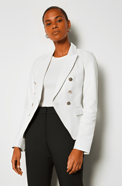 Ivory Empress Leather Blazer